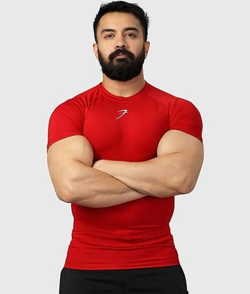 Fuaark - Red Polyester Slim Fit Men's Compression T-Shirt ( Pack of 1 )