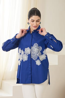 FANTASY POPLIN SHIRT-Ultramarine / Poplin / XXS