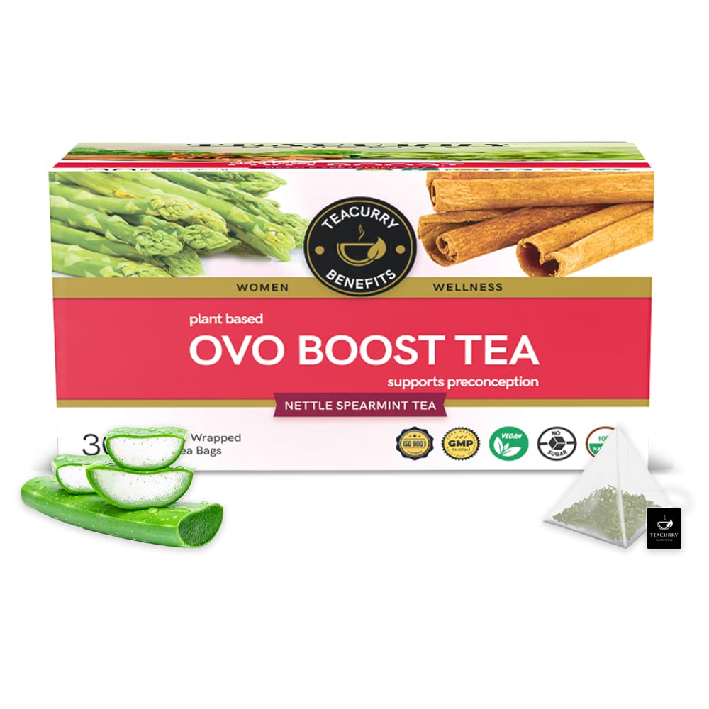 TEACURRY Ovo Boost Tea (1 Month Pack, 30 Tea Bags) for Women - For Ovulation and Better Egg Days