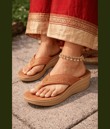 Ajanta Tan Women's Slip On Heels