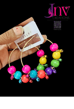 Multi colour hoop earrings