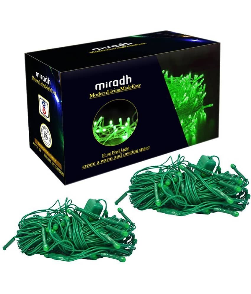 MIRADH - Green 10Mtr String Light (Pack of 2)