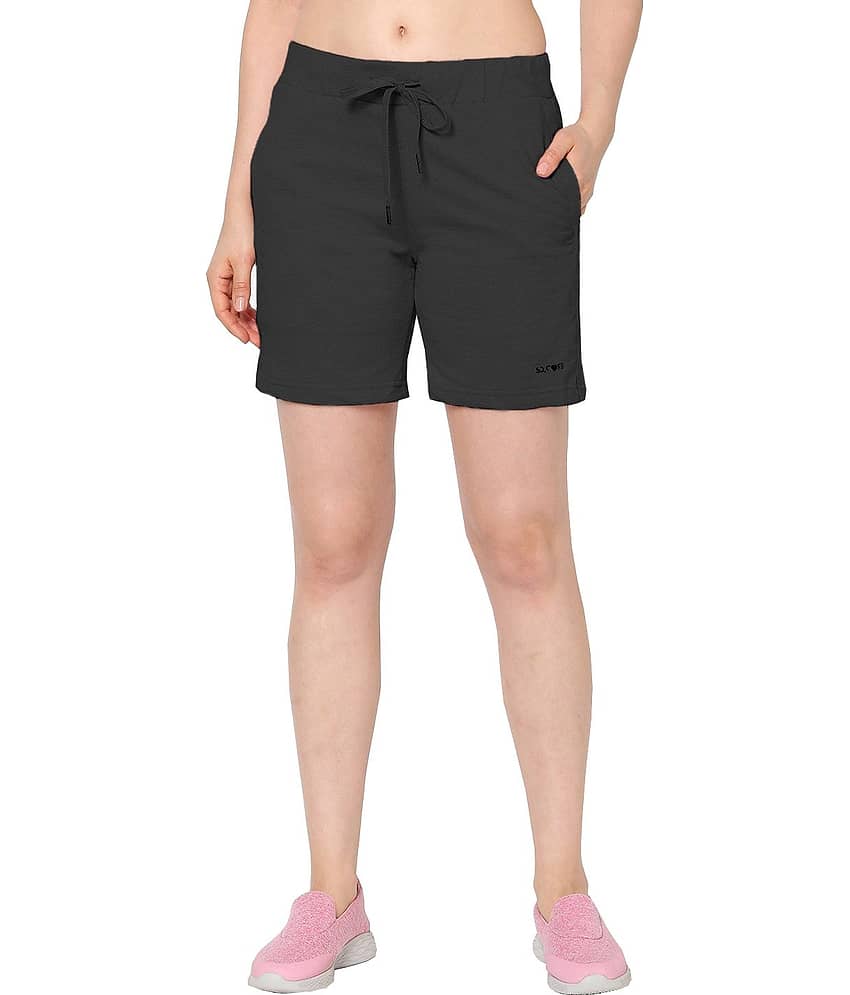 Reoutlook Cotton Blend Hot Pants - Black