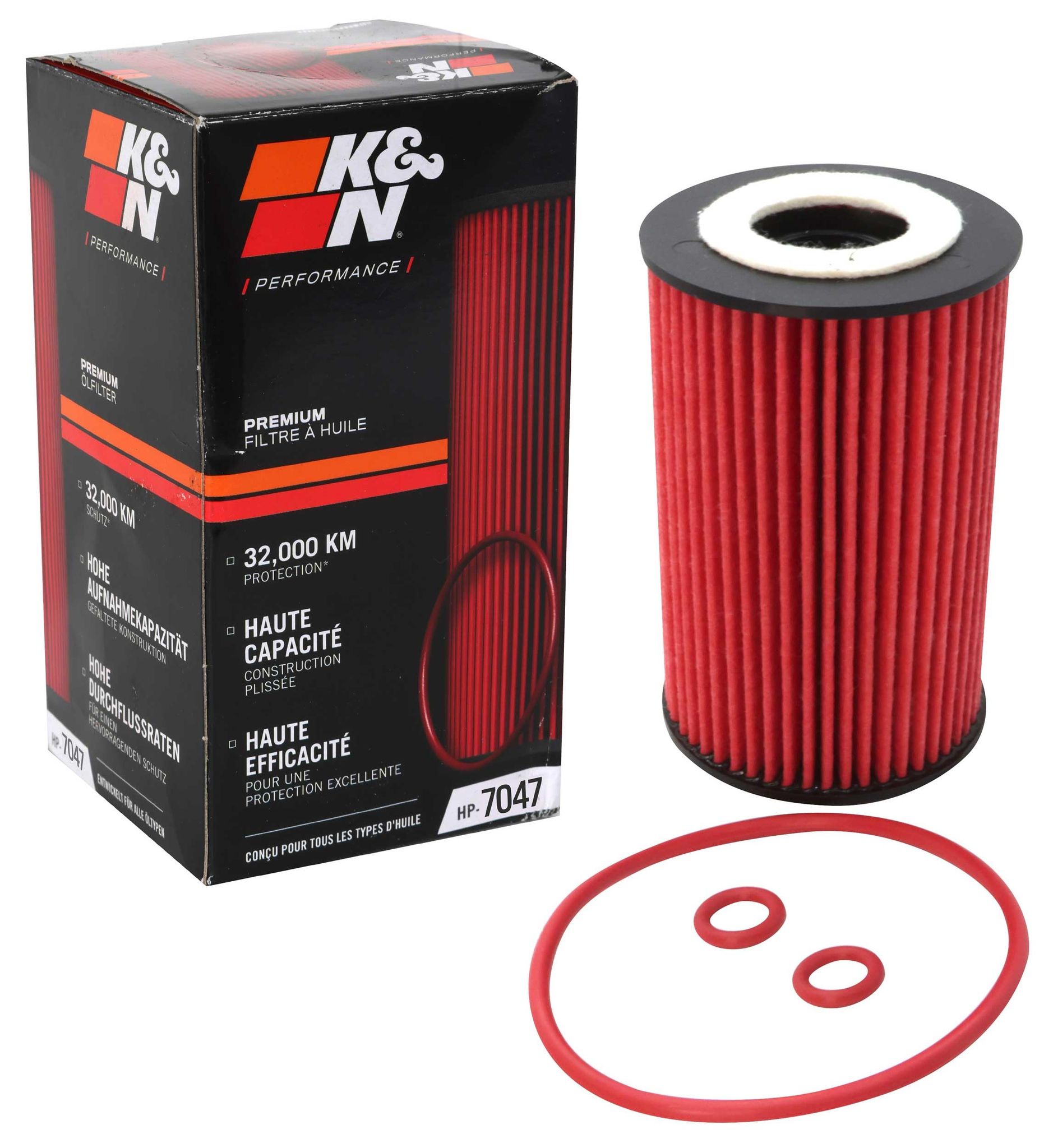 K&N Oil Filter - High Performance-Series compatible with Volkswagen, Audi, Seat, Skoda (HP-7047)