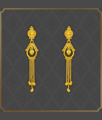 LUV FASHION Golden Drop Earrings ( Pack of 1 )