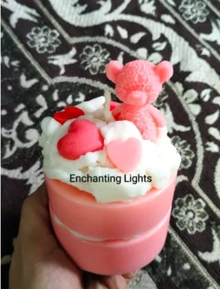 Double layered teddy cake Candle