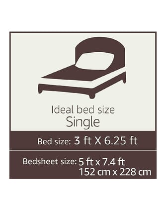 Gethitched Creations Geometric Strip Polycotton Single Bedsheet 120 GSM with 1 Pillow Cover 144 TC