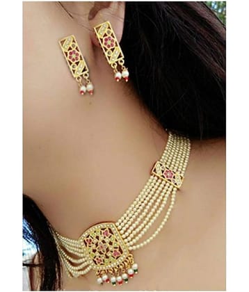 gilher Gold Pearls Necklace Set ( Pack of 1 )