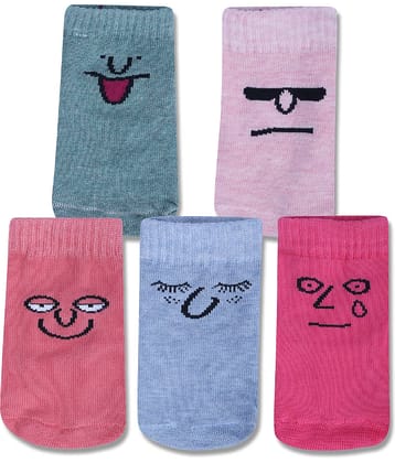 Dollar Multicolor Cotton Blend Boy's Ankle Length Socks ( Pack of 5 )