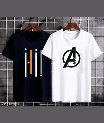 TREND SKY Pack of 2 Polyester Regular Fit Men's T-Shirt ( Multicolor )