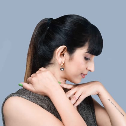 Golden Chained Crystal Earrings