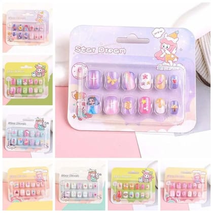 PACK OF 10 | Cute Design Attractive Baby False Nail for kids -89 per pc- (Prepaid Only)