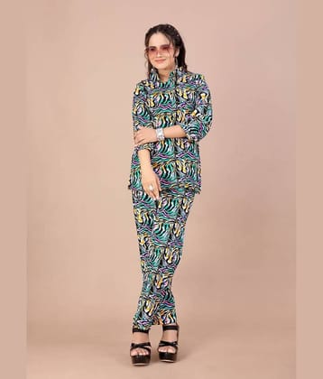 THE PRIVATE LABLE Women Printed Tunic With Trousers Co-Ord Set ( Green )