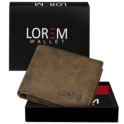 Brown Multiple Card Slots Bi-Fold Premium Faux Leather 11 ATM Card Slots Wallet for Men WL25-B