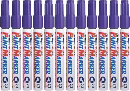 Artline 400XF Paint Markers for Wood, Plastic, and Canvas, The Ideal Waterproof Marker for Indoor/Outdoor Applications, Opaque Permanent Markers with 2.3 mm Bullet Tip, Purple, Pack of 10 Artline 400XF Paint Markers for Wood, Plastic, and Canvas, The Ideal Waterproof Marker for Indoor/Outdoor Applications, Opaque Permanent Markers with 2.3 mm Bullet Tip, Purple, Pack of 10