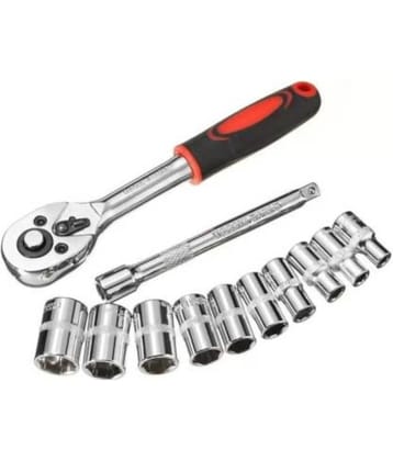 Tat 12 Pcs 1/2" Dr Socket Wrench Set Chrome Vanadium 10 X 1/2" Drive Metric Sockets- 10,12,14,15,16,17,19,21,22,24Mm.