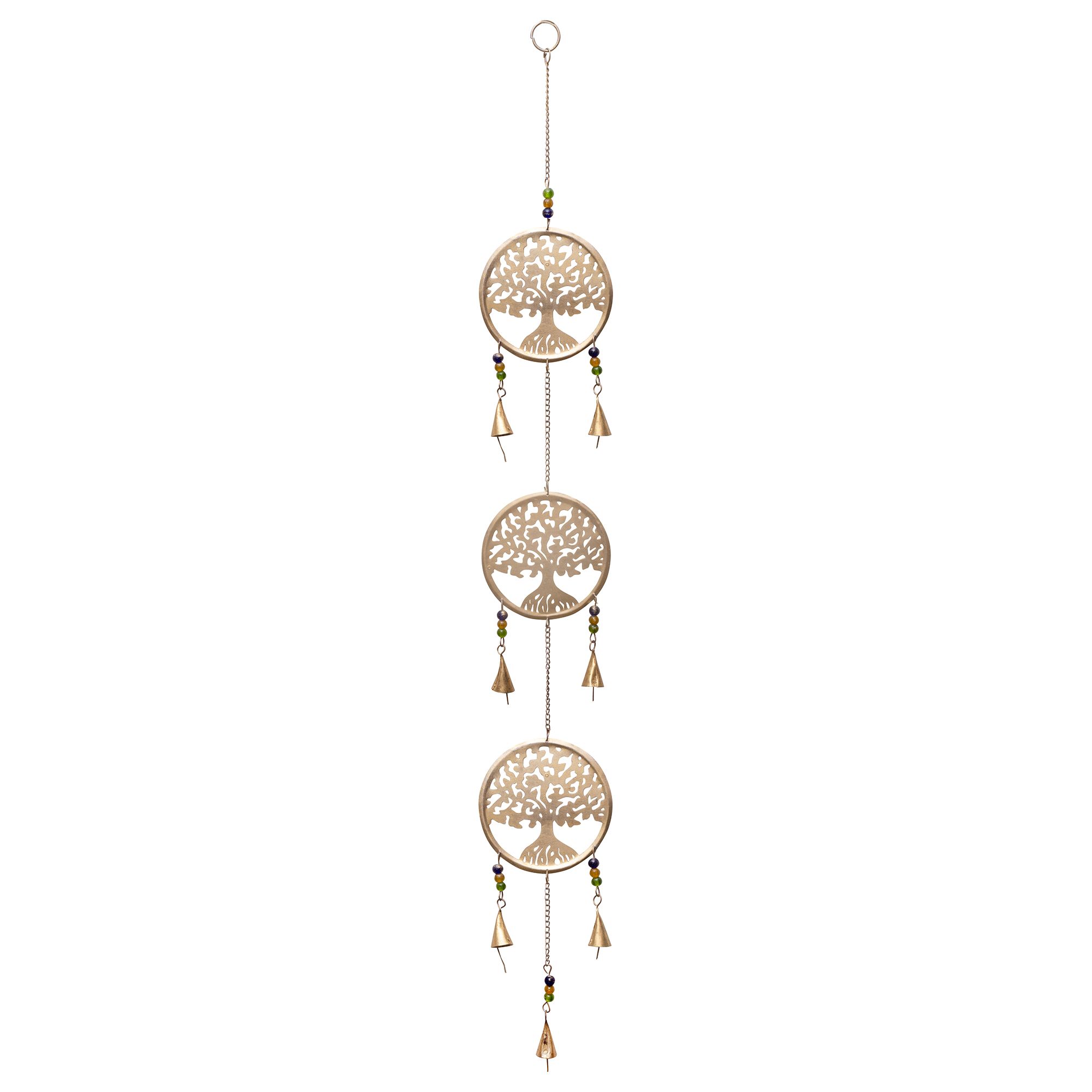 Handmade Three Step Brass Bell with Tree of Life Design