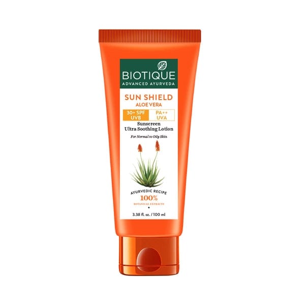 Biotique AloeVera Lotion 100ml, Sunscreen, Sun Shield Aloe Vera 30 + SPF Sunscreen Lotion 100ml