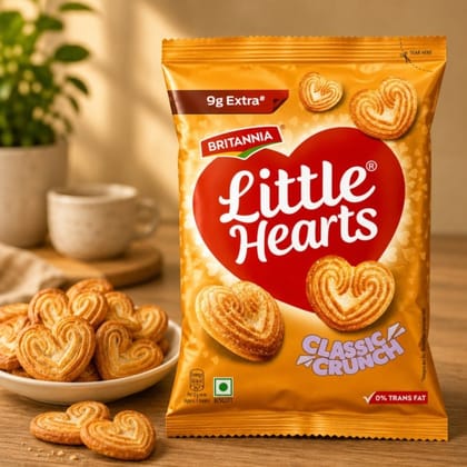 Britannia Little Hearts Classic Crunch Biscuits, 30.1g - Britannia Little Hearts Classic Crunch Biscuits, 30.1g