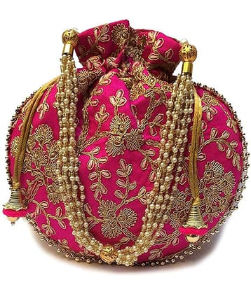 Raj Pink Silk Potli