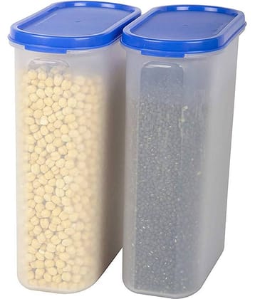 Analog Kitchenware Dal/Pulse/Grocery Polyproplene Navy Blue Food Container ( Set of 2 )