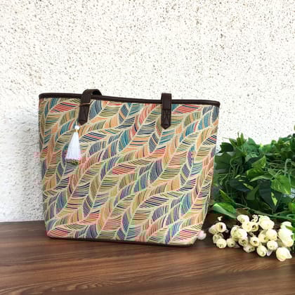 Multi Colour Leaves - Printed Tote Bag