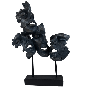 Lady Face Retro Statue Figurine Table Ascent H 42.5 cm-Poly Resin