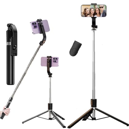 Kratos Upgraded 2026 67Inch/ 170cm Long Selfie Stick Tripod with Wireless Remote, Long Tripod Stand with 360 Rotation, Compatible with Mobile/GoPro for Travel,Suitable for iPhone and All Smartphones