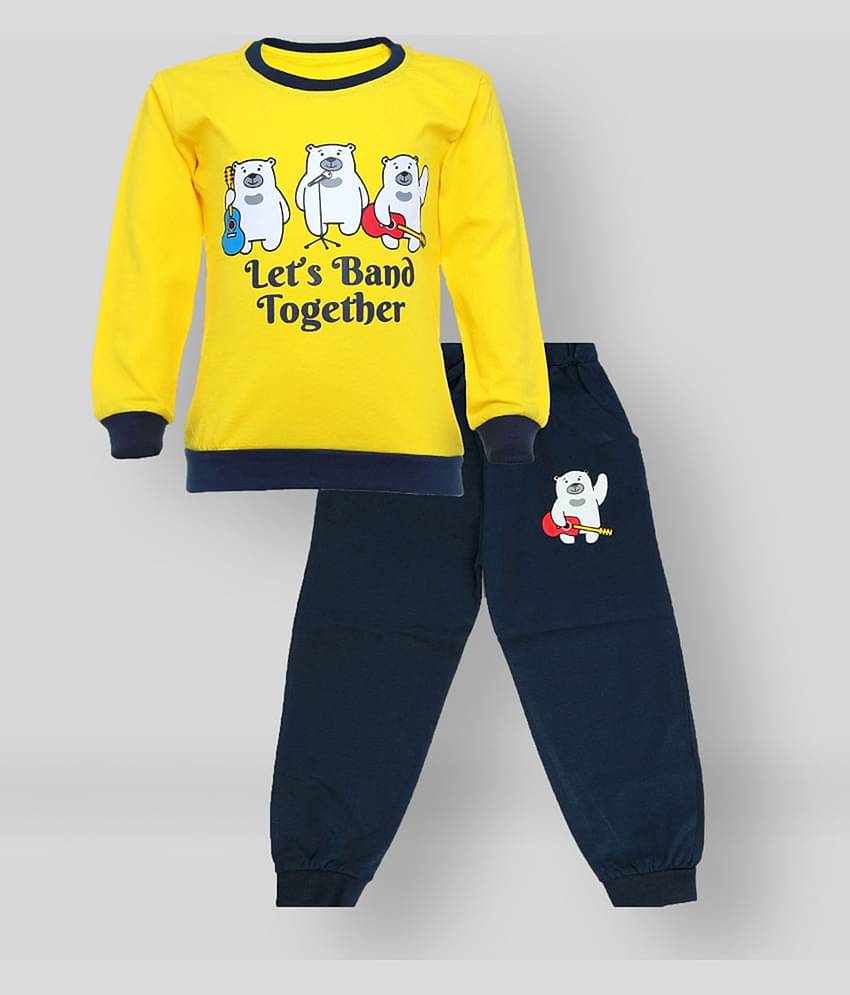 CATCUB Pack of 1 Baby Girls Cotton Top & Trouser ( Yellow )