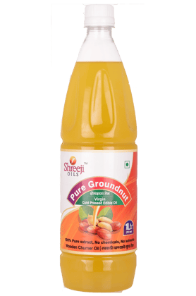 Shreeji Oils Pure Groundnut Virgin Cold Pressed Edible Oil, 1 L