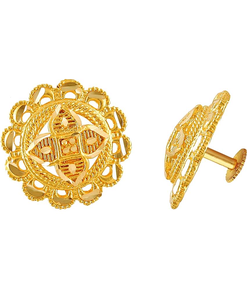Vighnaharta - Golden Stud Earrings ( Pack of 1 )