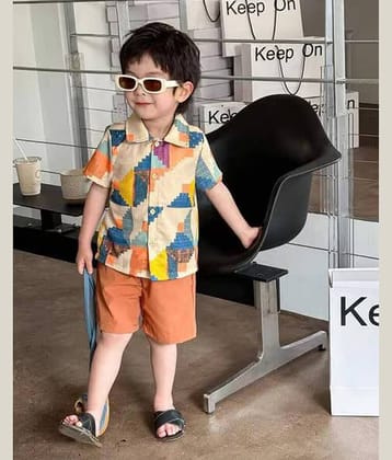 Ocvito Pack of 1 Boys Cotton Shirt & Shorts Set ( Multicolor )