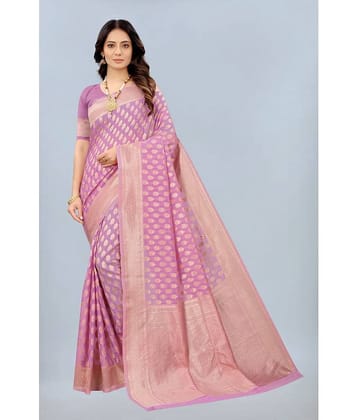 NENCY FASHION Cotton Embellished Saree With Unstitched Blouse Piece ( LightGreen )