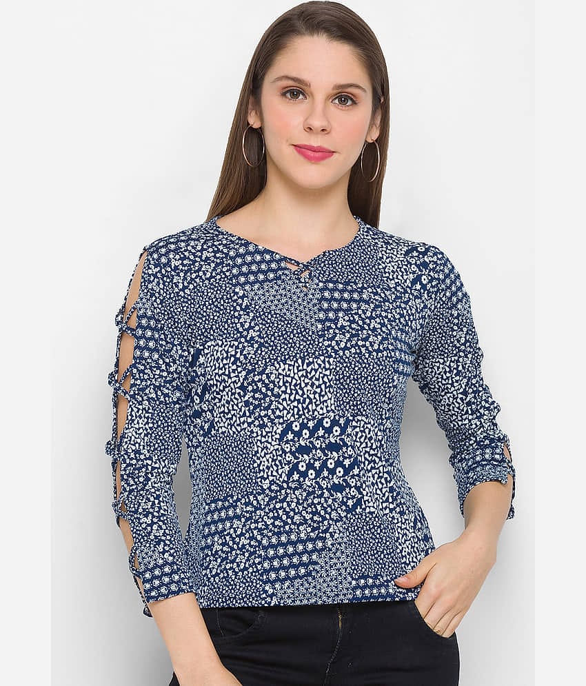 Globus - Navy Blue Polyester Women's Regular Top ( Pack of 1 )