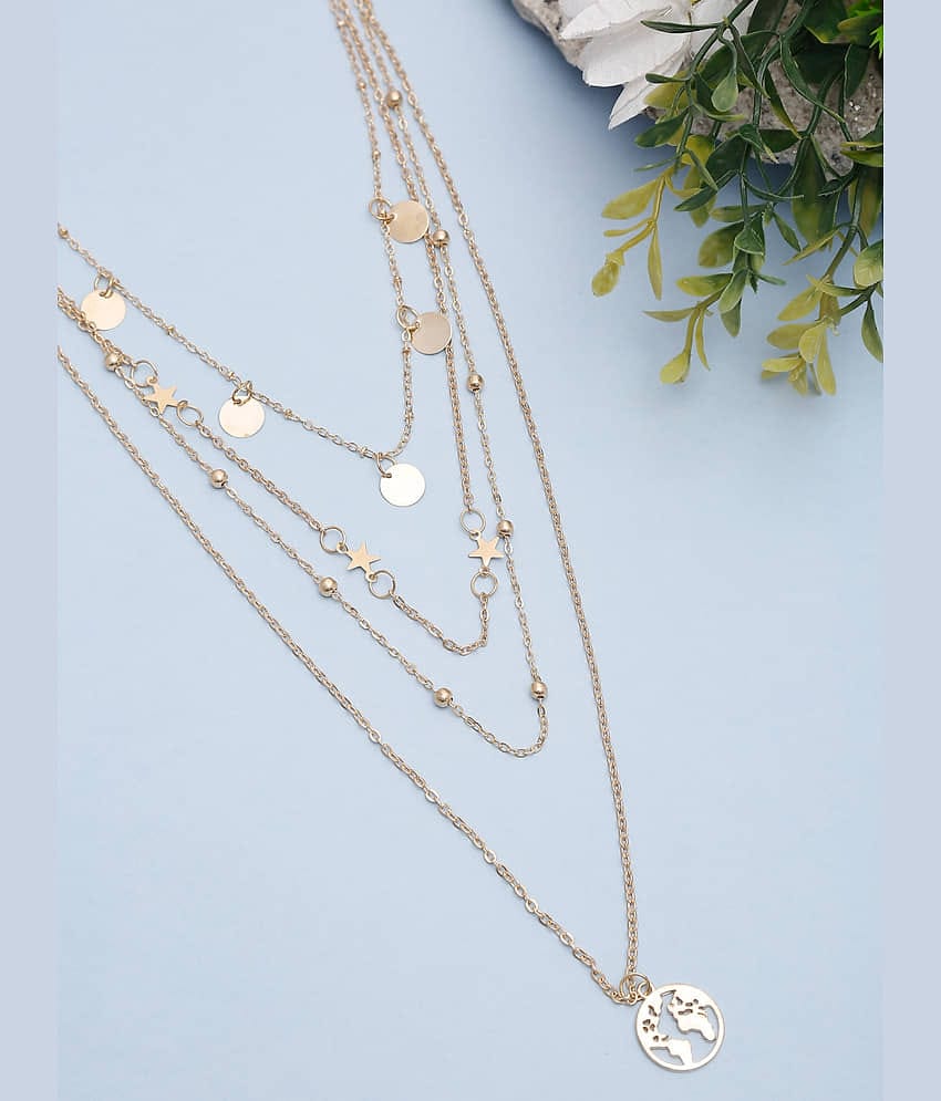 YOUBELLA Gold Alloy Necklace ( Pack of 1 )