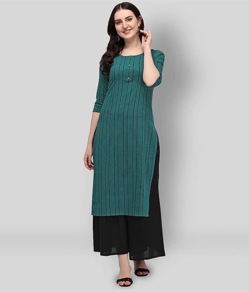 Hritika - Green Cotton Women's Straight Kurti