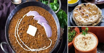 1 x Dal Makhani, 2 x Tandoori Roti, 1 x Chass/ Lassi (Salted)