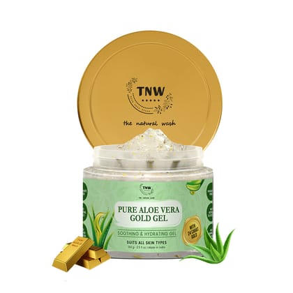 Pure Aloe Vera Gold Gel (With 90% Aloe Vera & 24 Carat Gold Leaves).-100g