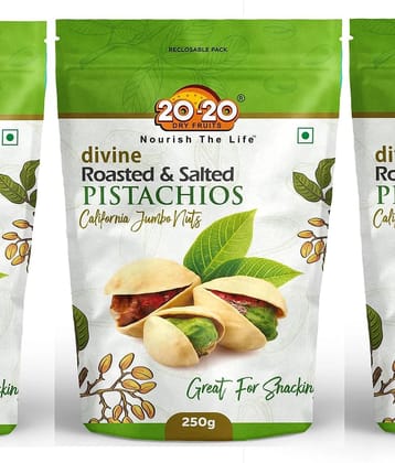 20-20 Dry Fruits Pistachio Nut (Pista) 250 g Each Pack of 3
