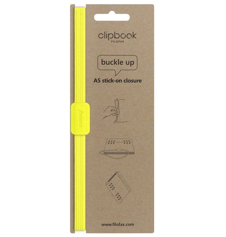 Clipbook Saffiano Fluoro A5 Elastic Closure Yellow
