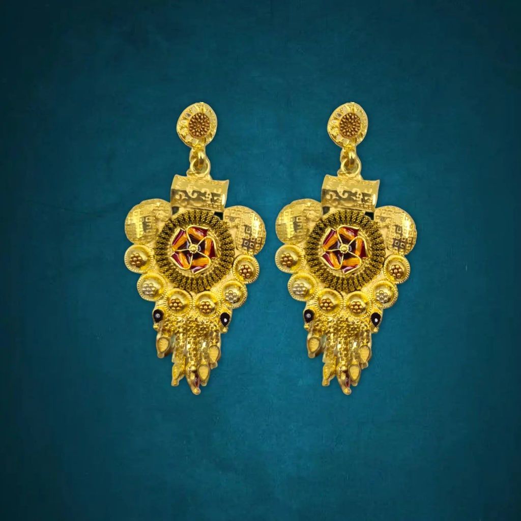 Royal Heritage Gold-Plated Earrings by Attractive Sister – Traditional Ethnic Jewelry
