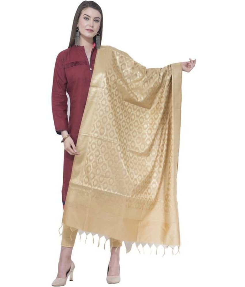 A R Silk Gold Cotton Blend Dupatta