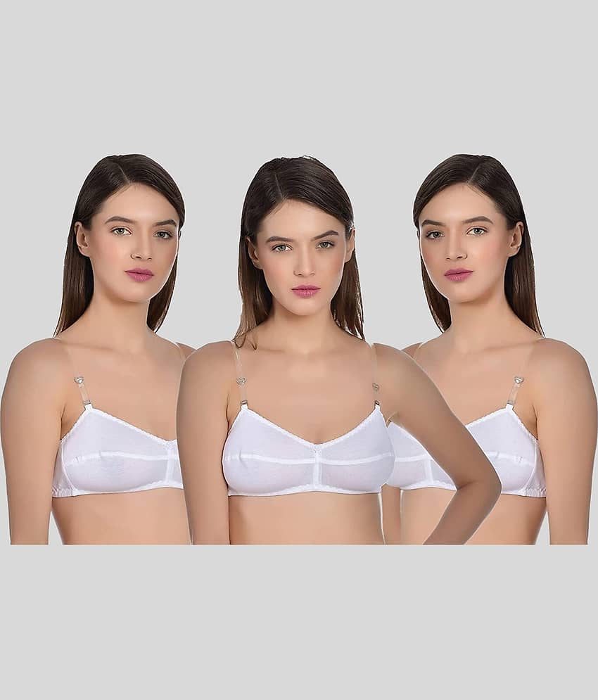 AIMLY Pack of 3 Cotton Blend Non Padded Women's T-Shirt Bra ( Multicolor )