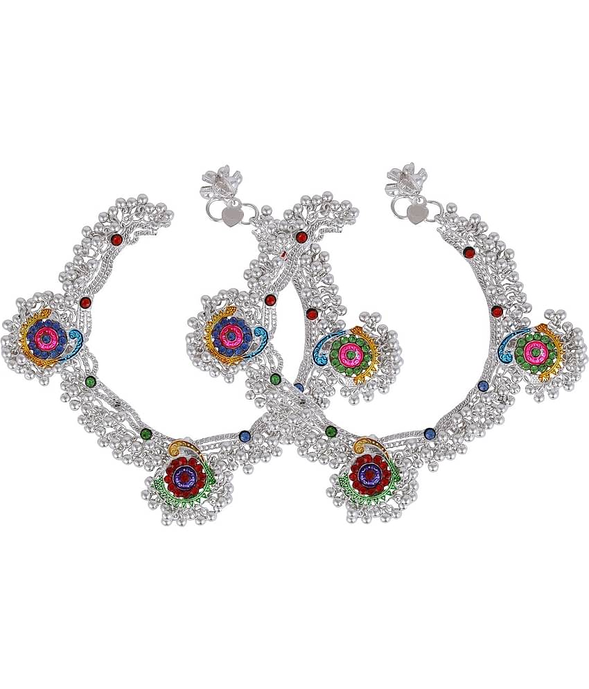 Charms Silver Anklets ( Pack of 1 )