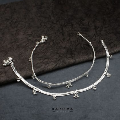 Real Sterling Silver Indian daily wear Anklet Ankle Bracelet 10.3"