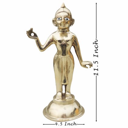 Brass Radha Ji Jugal Jodi Idol - Handcrafted Religious Showpiece, Height : 11.5 Inch (BSMAS1584 R)