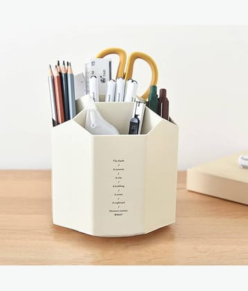 GEOCARTER Pencil Holders Multi-purpose Strong Stylish Pen Pencil Holder Desk Organizer 5 Compartment Stand for Storage Home and Office Use