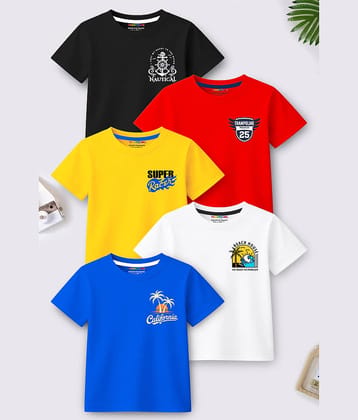 Trampoline Pack of 5 Boys Cotton Blend T-Shirt ( Multicolor )