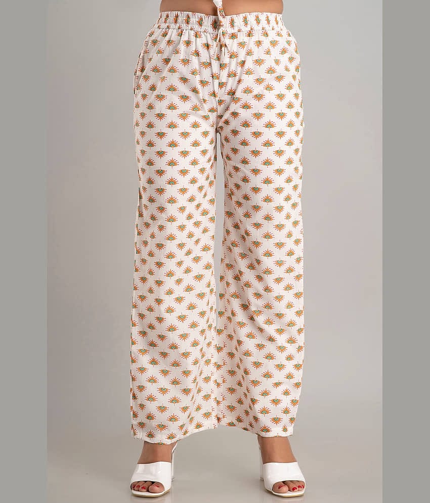 MAUKA - White Rayon Women's Palazzo ( Pack of 1 )