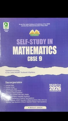 Self-Study In Mathematics Class 9 CBSE (2026 Examination)-1 january 2026